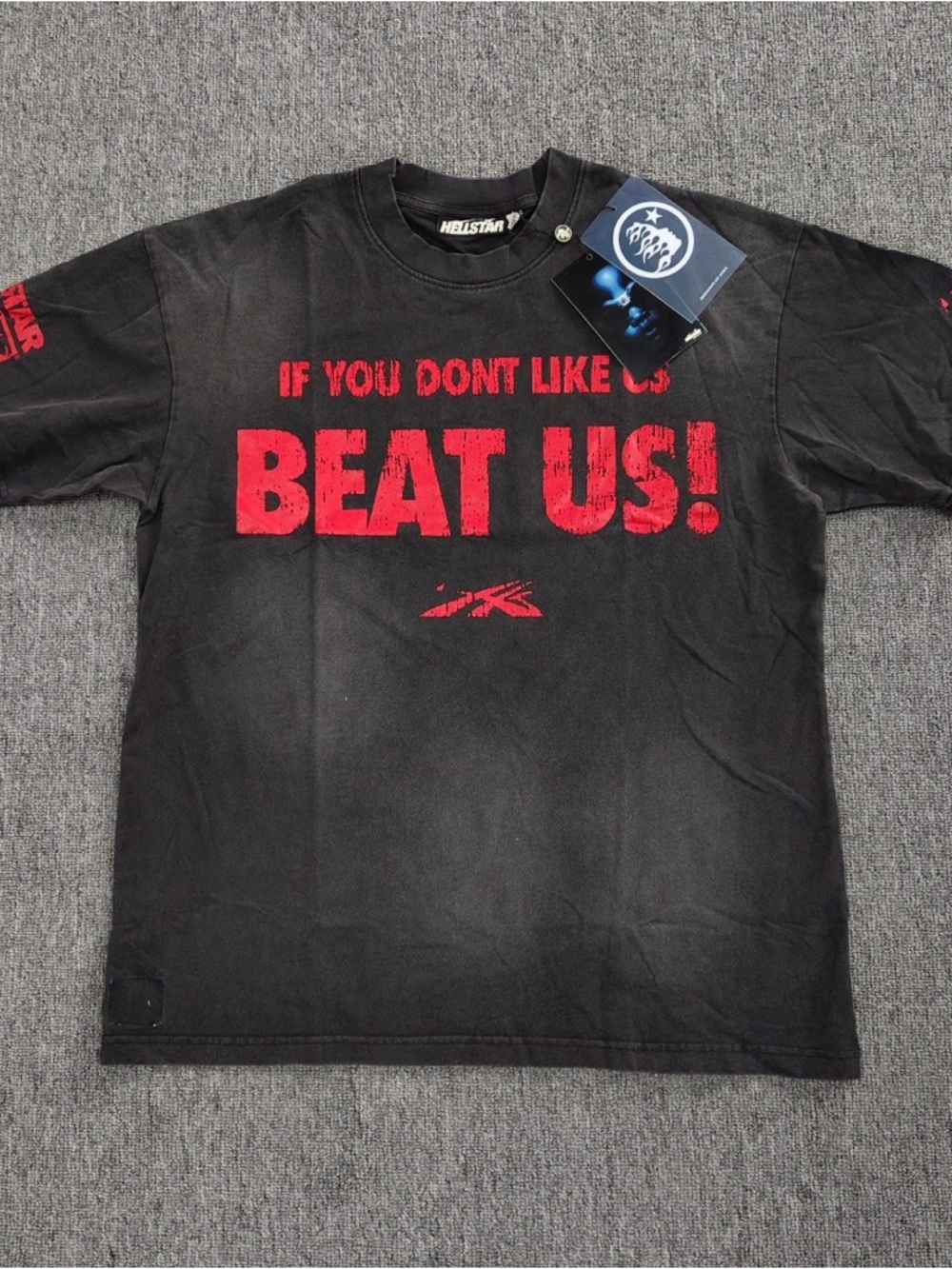 Helstarr Black Short-Sleeve 'Beat Us!' Graphic Tee
